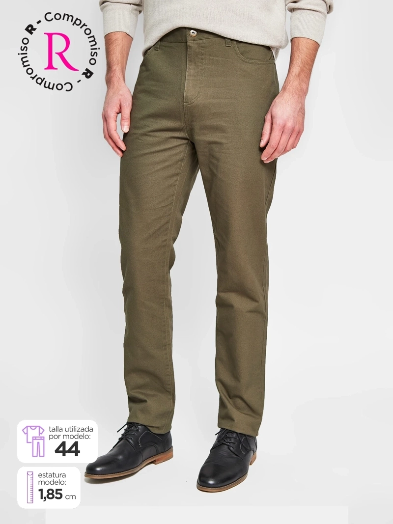 PANTALÓN HOMBRE KENNETH STEVENS ALGODÓN RECTO BOLSILLOS - 1