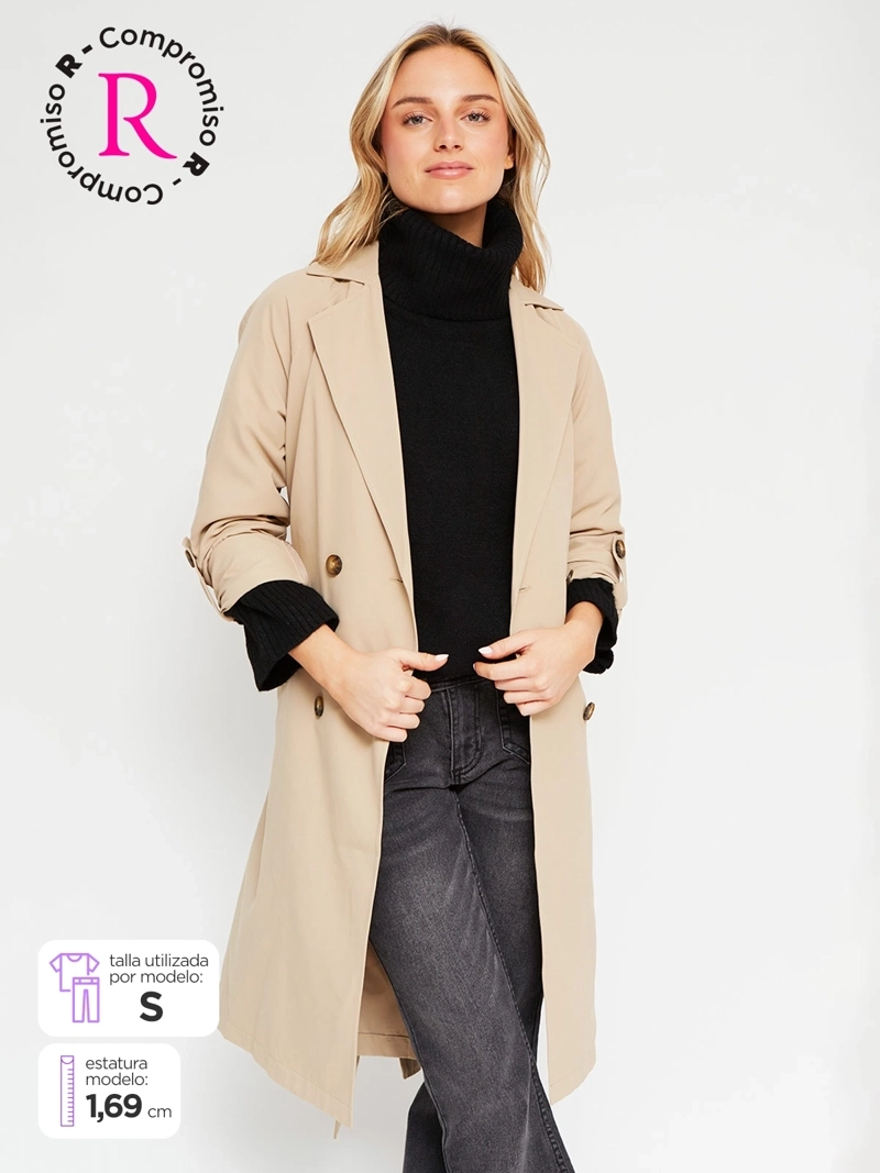 ABRIGO MUJER INDEX TRENCH BÁSICO - 1