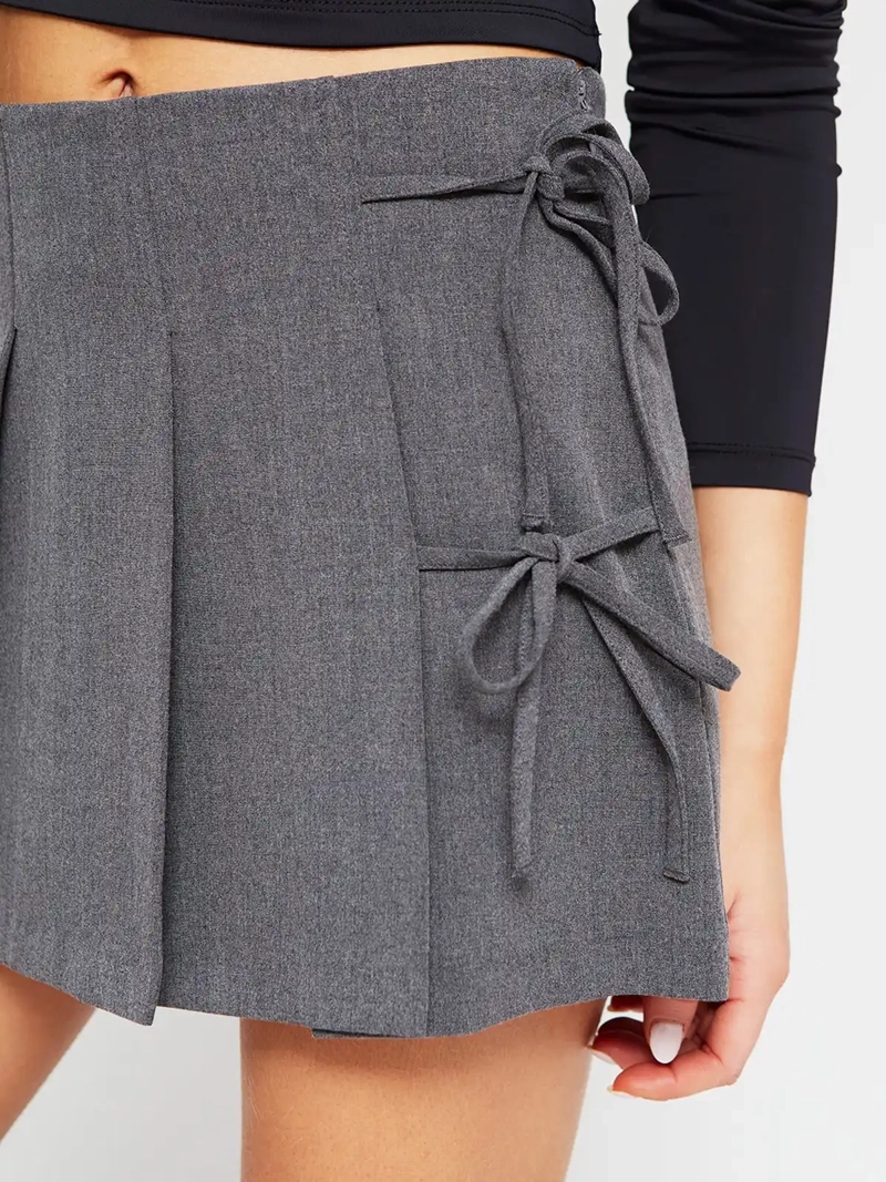 FALDA SHORT MUJER INDEX TABLEADA CINTAS - 4