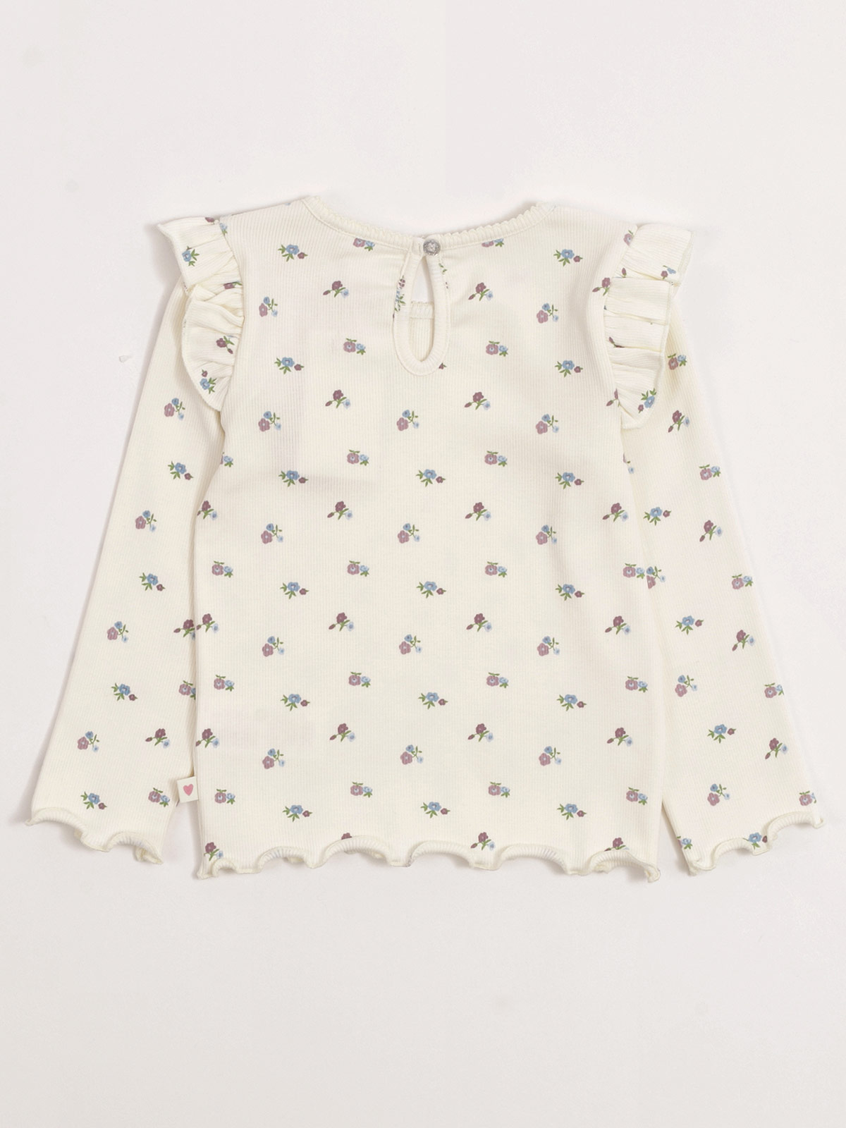 POLERA NIÑA BABY HARVEST ALGODÓN MANGA LARGA RIB ESTAMPADA VUELOS - 4