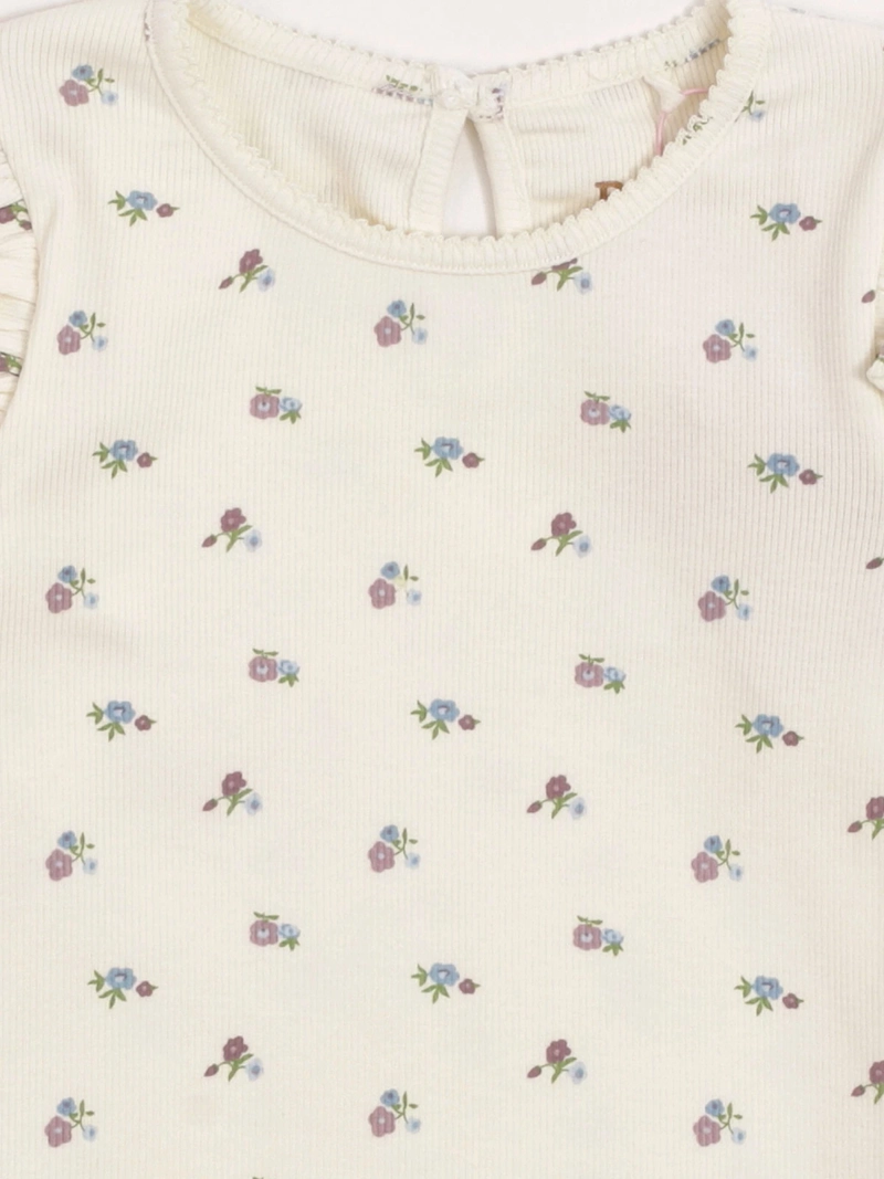 POLERA NIÑA BABY HARVEST ALGODÓN MANGA LARGA RIB ESTAMPADA VUELOS - 5