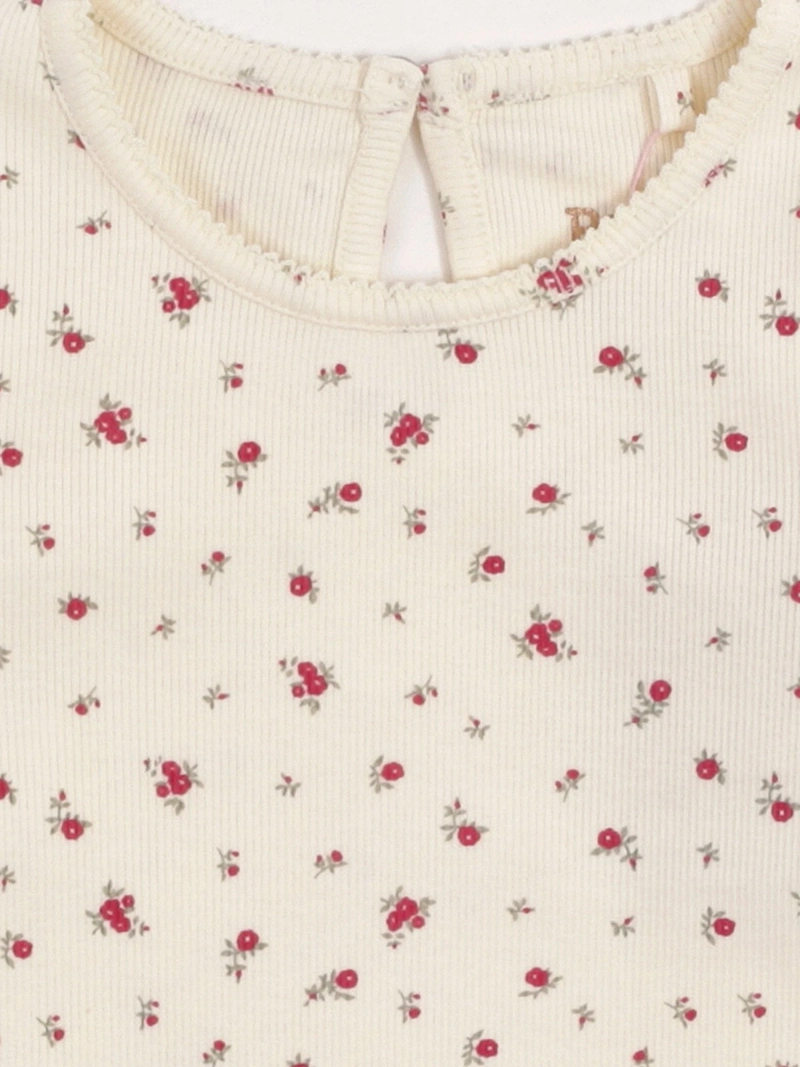 POLERA NIÑA BABY HARVEST ALGODÓN MANGA LARGA RIB ESTAMPADA VUELOS - 5