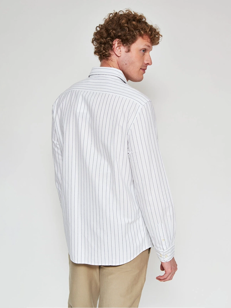 CAMISA HOMBRE CACHAREL ALGODÓN MANGA LARGA LÍNEAS - 2