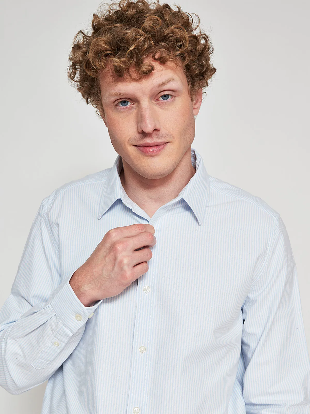 CAMISA HOMBRE CACHAREL ALGODÓN MANGA LARGA LÍNEAS - 3