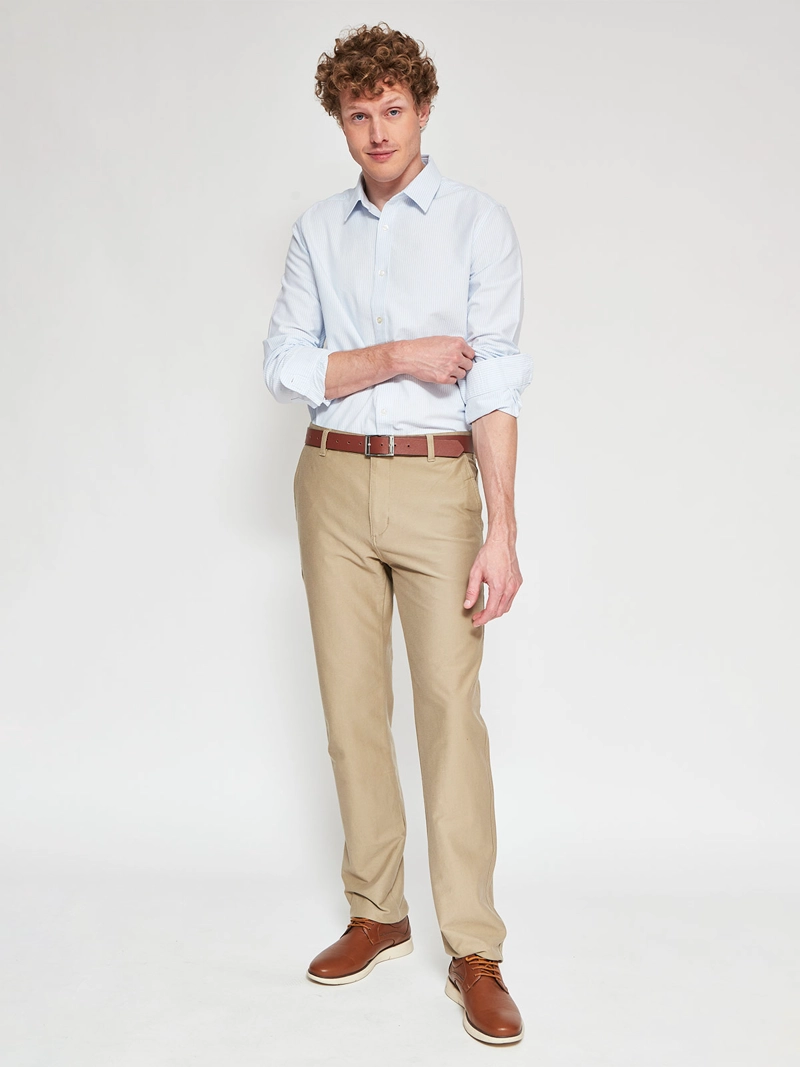 CAMISA HOMBRE CACHAREL ALGODÓN MANGA LARGA LÍNEAS - 4