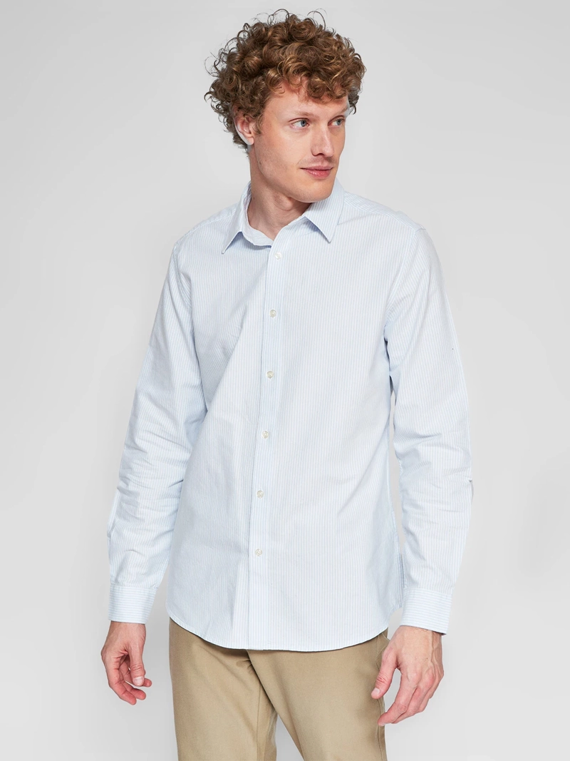 CAMISA HOMBRE CACHAREL ALGODÓN MANGA LARGA LÍNEAS - 1