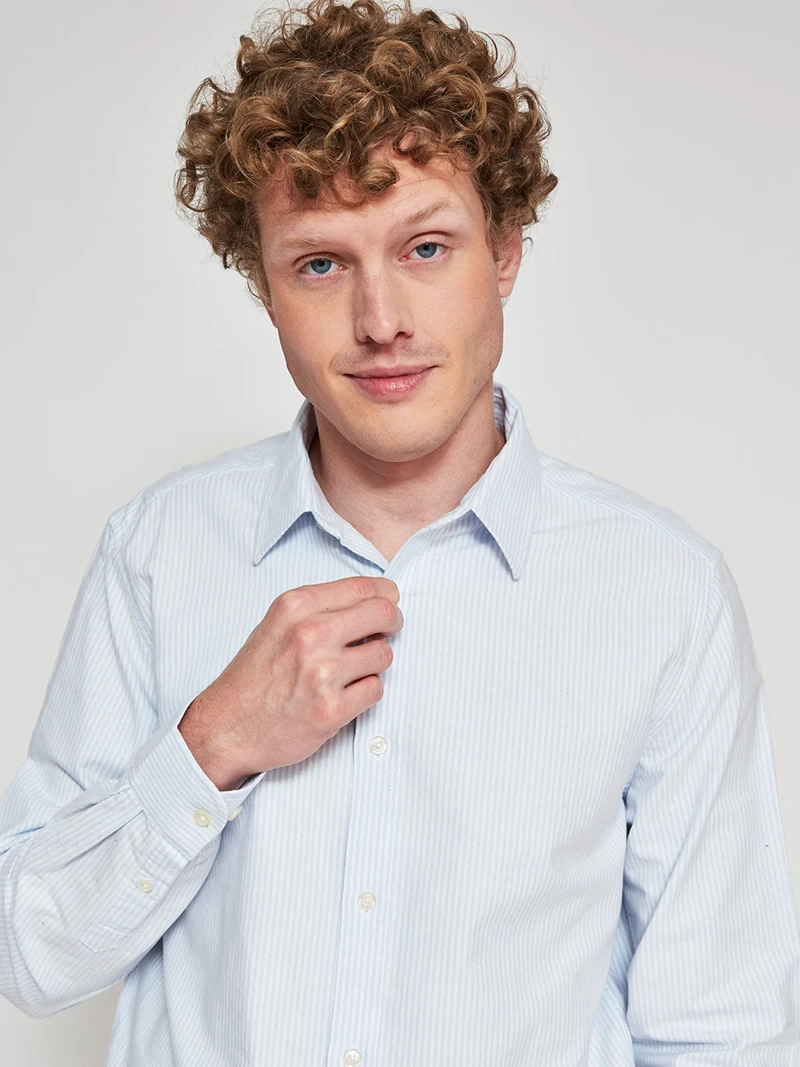 CAMISA HOMBRE CACHAREL ALGODÓN MANGA LARGA LÍNEAS - 3