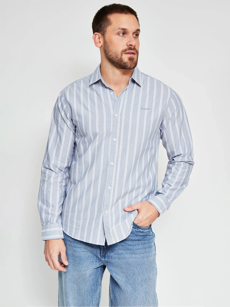 CAMISA HOMBRE PEPE JEANS ALGODÓN MANGA LARGA LÍNEAS - 1
