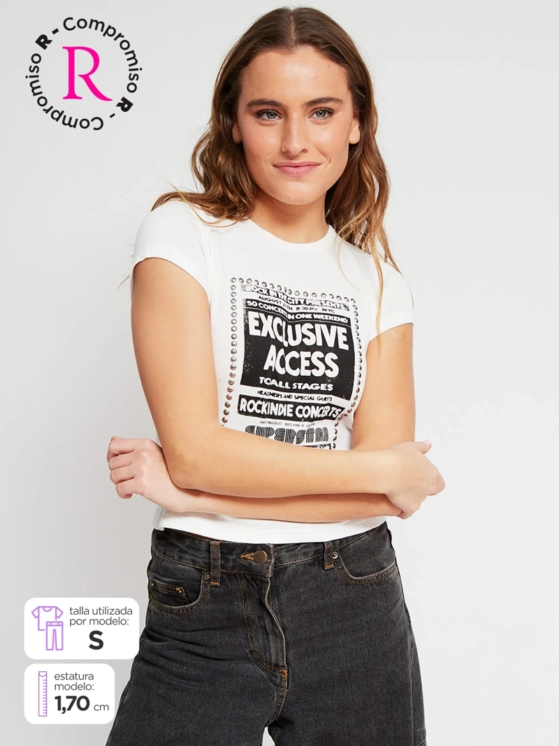 POLERA MUJER INDEX ALGODÓN MANGA CORTA - 1