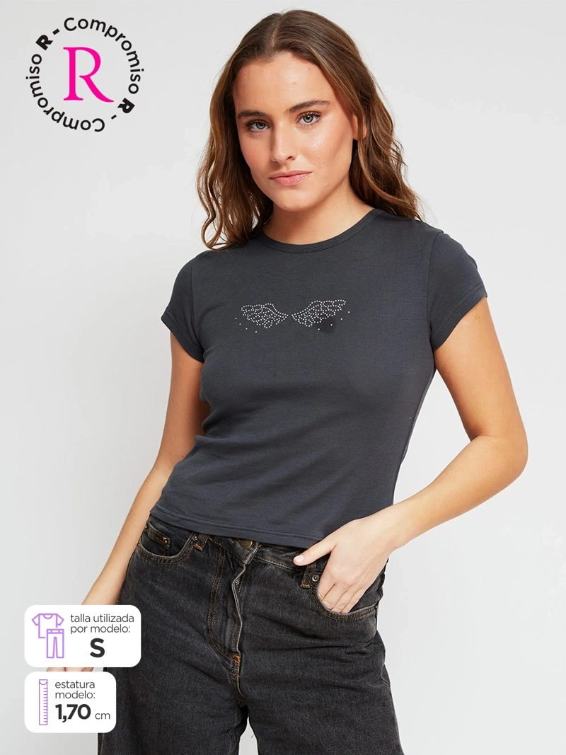 POLERA MUJER INDEX ALGODÓN MANGA CORTA - 1