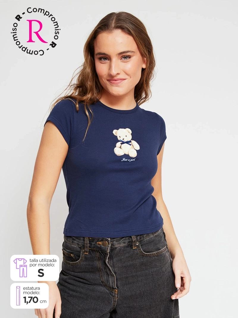 POLERA MUJER INDEX ALGODÓN MANGA CORTA - 1