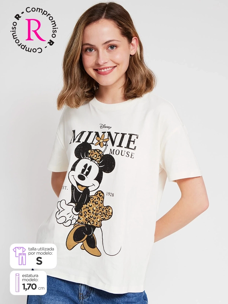 POLERA MUJER INDEX ALGODÓN MANGA CORTA DISNEY