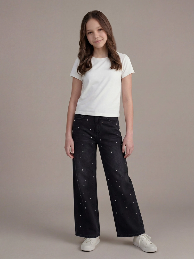 INDEX TEEN JEANS NIÑA INDEX TEEN WIDE FIT TACHAS