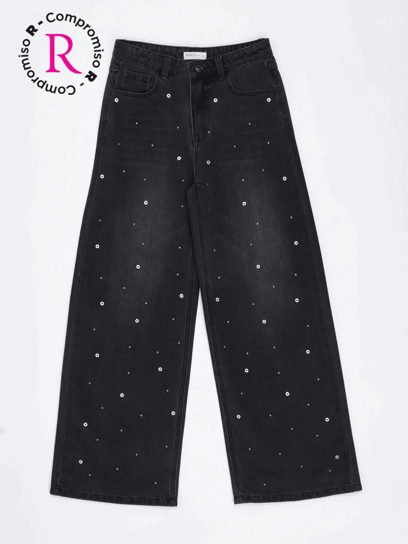 JEANS NIÑA INDEX TEEN WIDE FIT TACHAS - 3