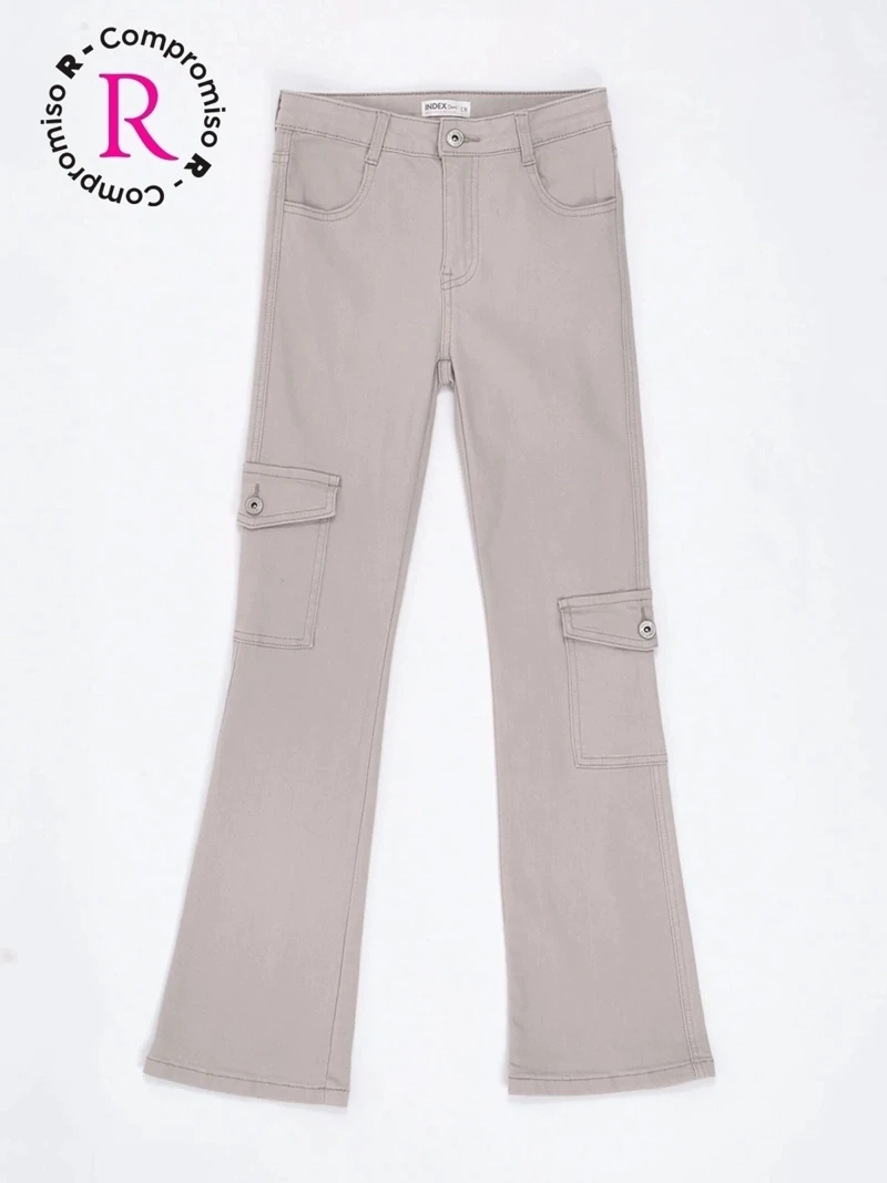 PANTALÓN NIÑA INDEX TEEN FLARE FIT CARGO - 3