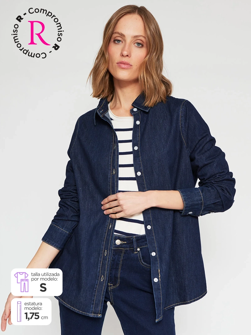 BLUSA MUJER MARQUIS ALGODÓN DENIM - 1
