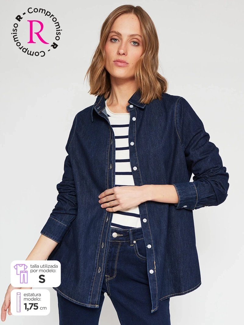 BLUSA MUJER MARQUIS ALGODÓN DENIM - 1