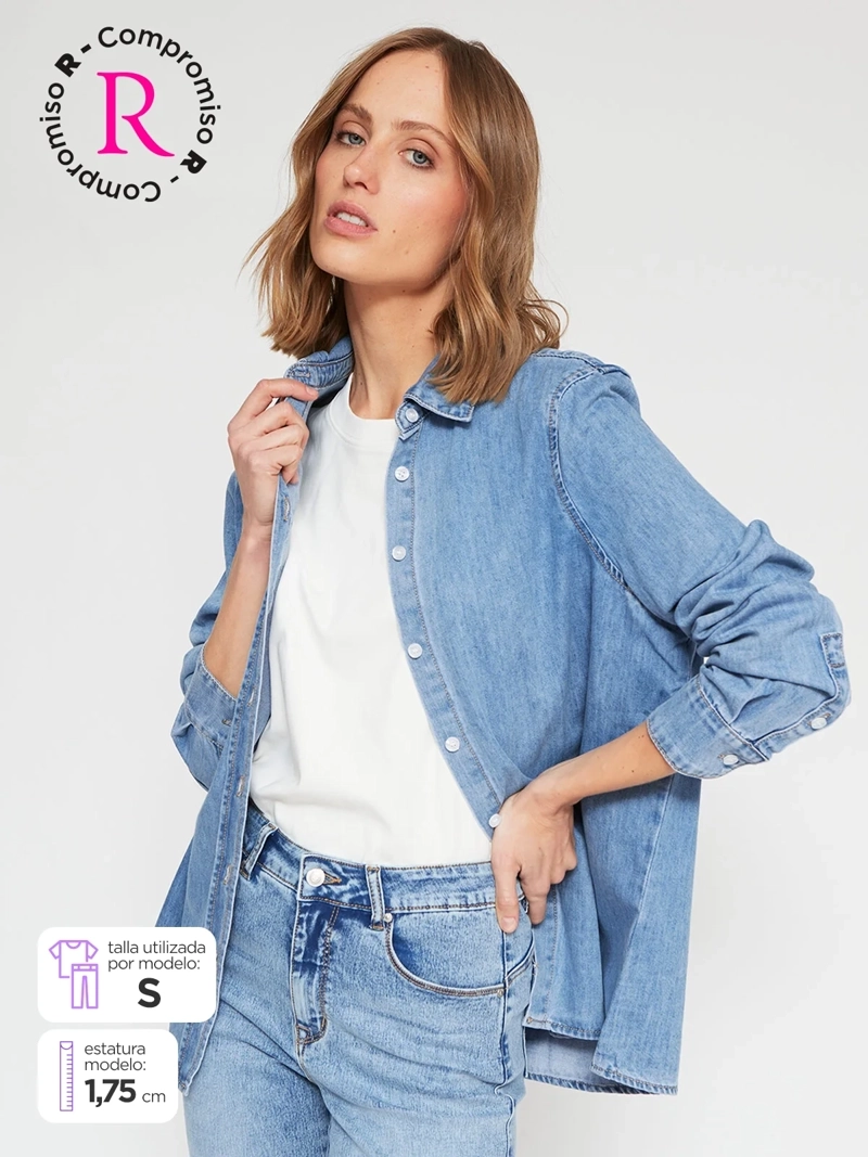 BLUSA MUJER MARQUIS ALGODÓN DENIM - 1