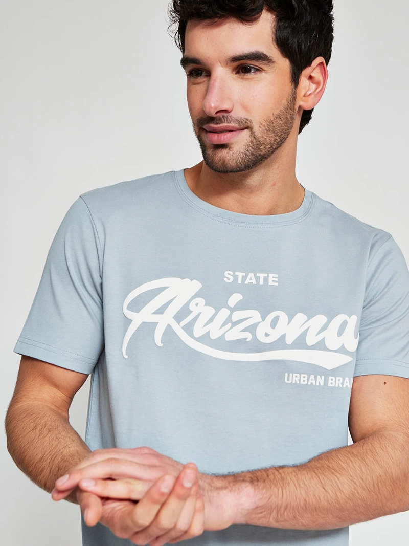 POLERA HOMBRE ROBERT LEWIS ALGODÓN CUELLO REDONDO MANGA CORTA ESTAMPADA - 3