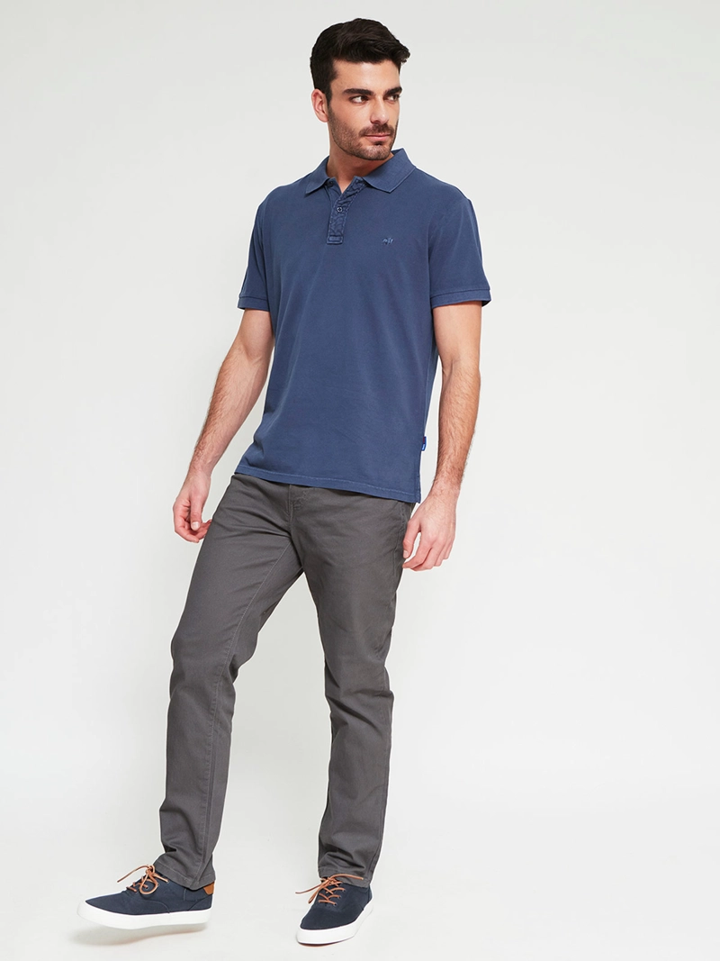 POLERA HOMBRE ROBERT LEWIS ALGODÓN MANGA CORTA LAVADA PIQUE - 4