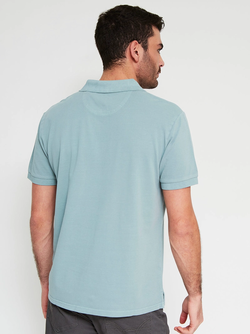 POLERA HOMBRE ROBERT LEWIS ALGODÓN MANGA CORTA LAVADA PIQUE - 2