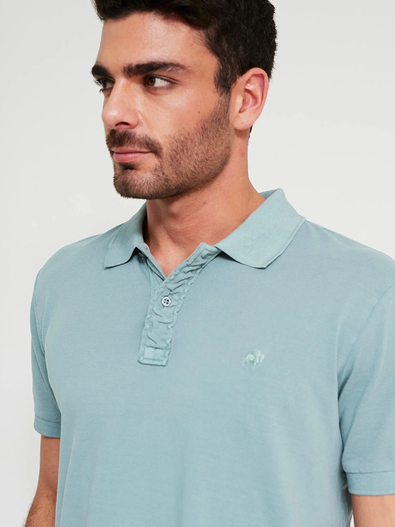 POLERA HOMBRE ROBERT LEWIS ALGODÓN MANGA CORTA LAVADA PIQUE - 3