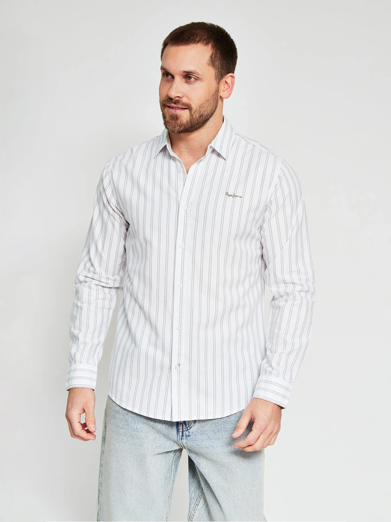 CAMISA HOMBRE PEPE JEANS ALGODÓN MANGA LARGA LÍNEAS - 1
