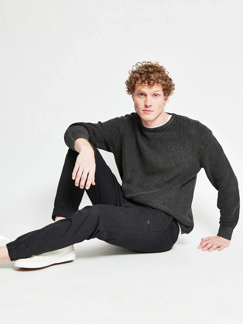 SWEATER HOMBRE CLOUDBREAK ALGODÓN CUELLO REDONDO BÁSICO - 4