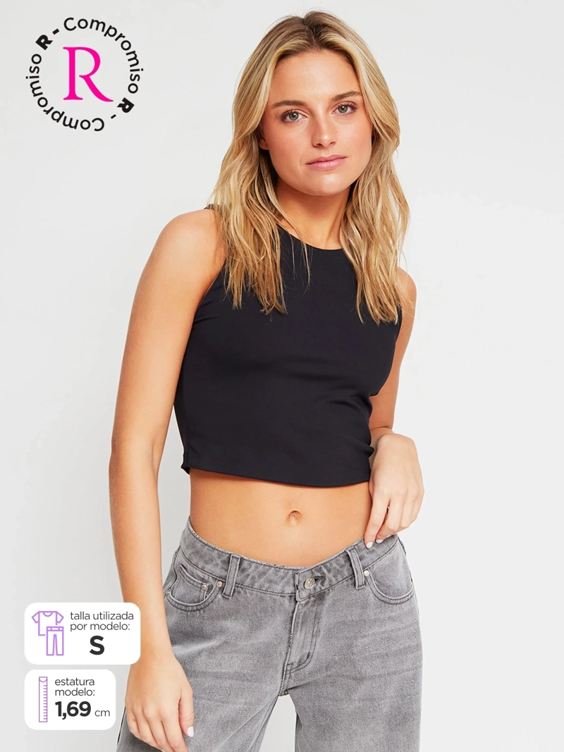 POLERA MUJER INDEX SIN MANGAS BÁSICO