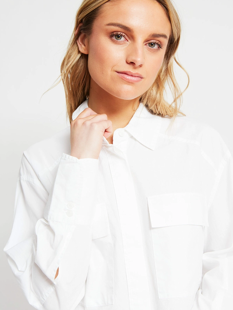 BLUSA MUJER INDEX ALGODÓN MANGA LARGA BOLSILLOS - 3