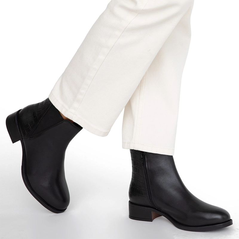 BOTINES MUJER GACEL NEGRO GENESIS CUERO - 2