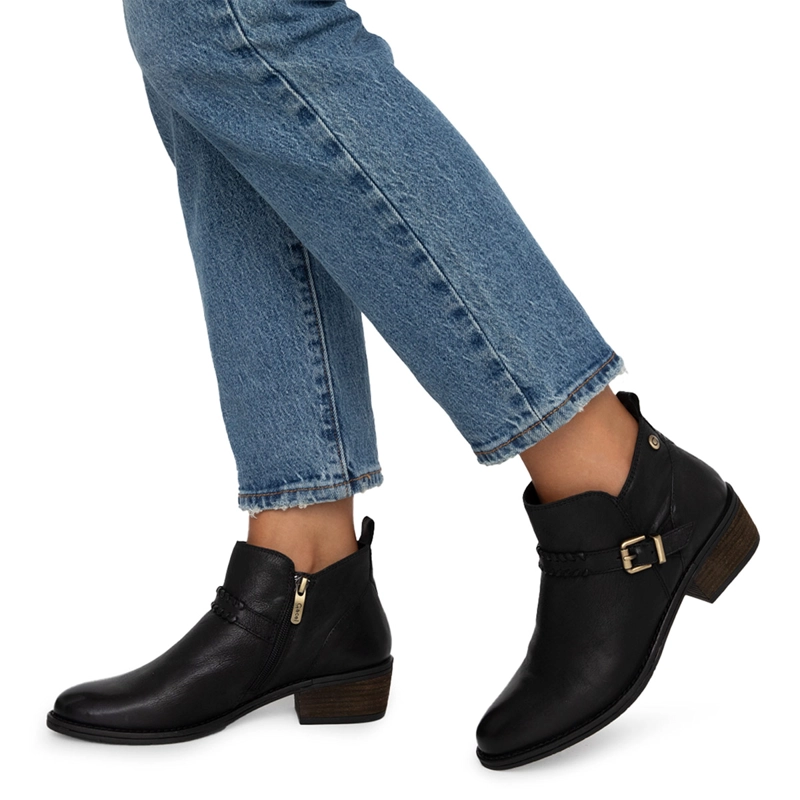 BOTINES MUJER GACEL NEGRO GINA CUERO - 2