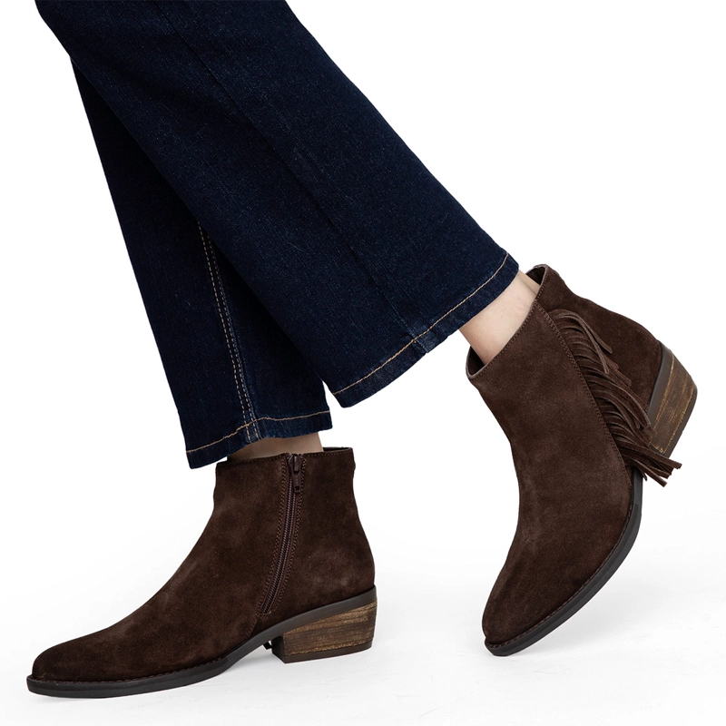 BOTINES MUJER GACEL CHOCOLATE GINITA CUERO - 2