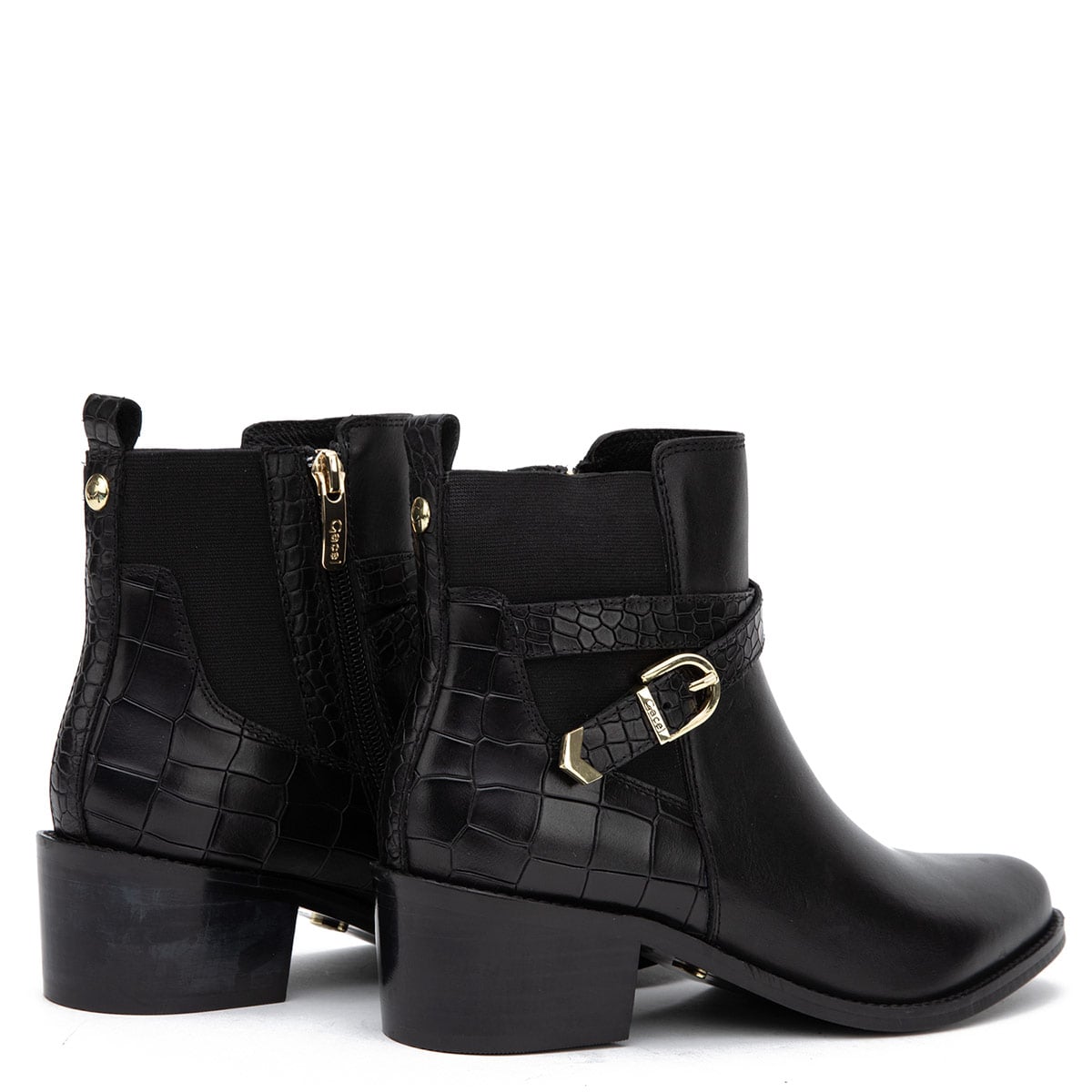 BOTINES MUJER GACEL NEGRO MONTANA CUERO - 4