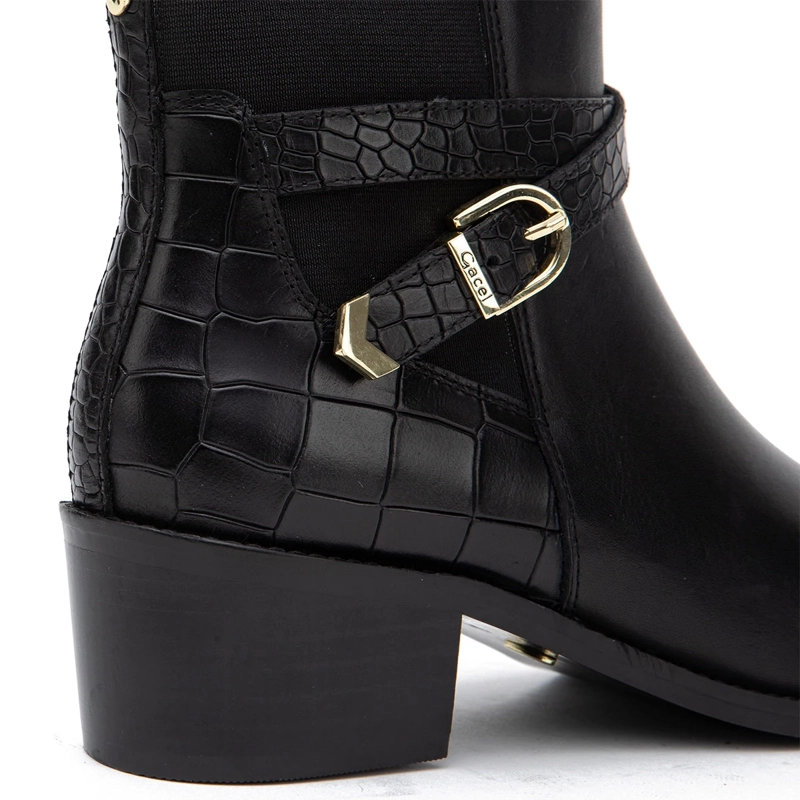 BOTINES MUJER GACEL NEGRO MONTANA CUERO - 5
