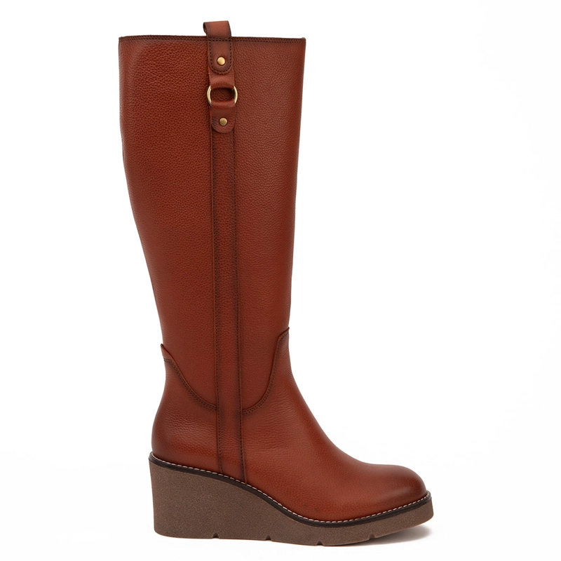 BOTAS MUJER GACEL CAFÉ LEDY CUERO - 1
