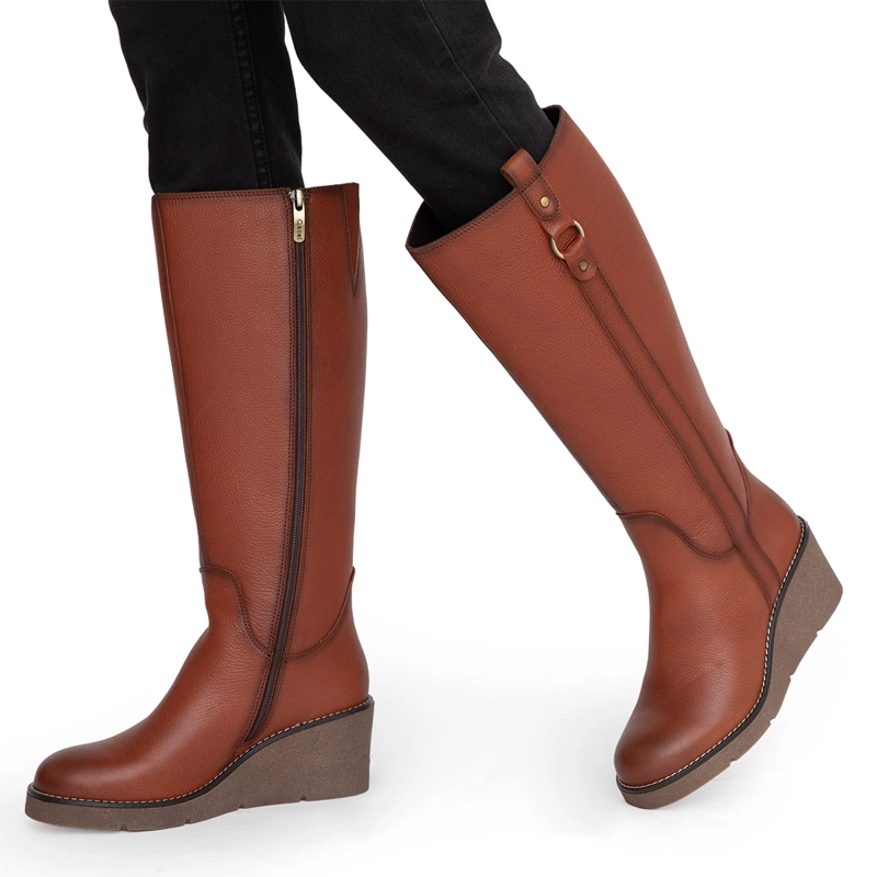 BOTAS MUJER GACEL CAFÉ LEDY CUERO - 2