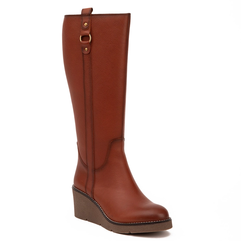 BOTAS MUJER GACEL CAFÉ LEDY CUERO - 3