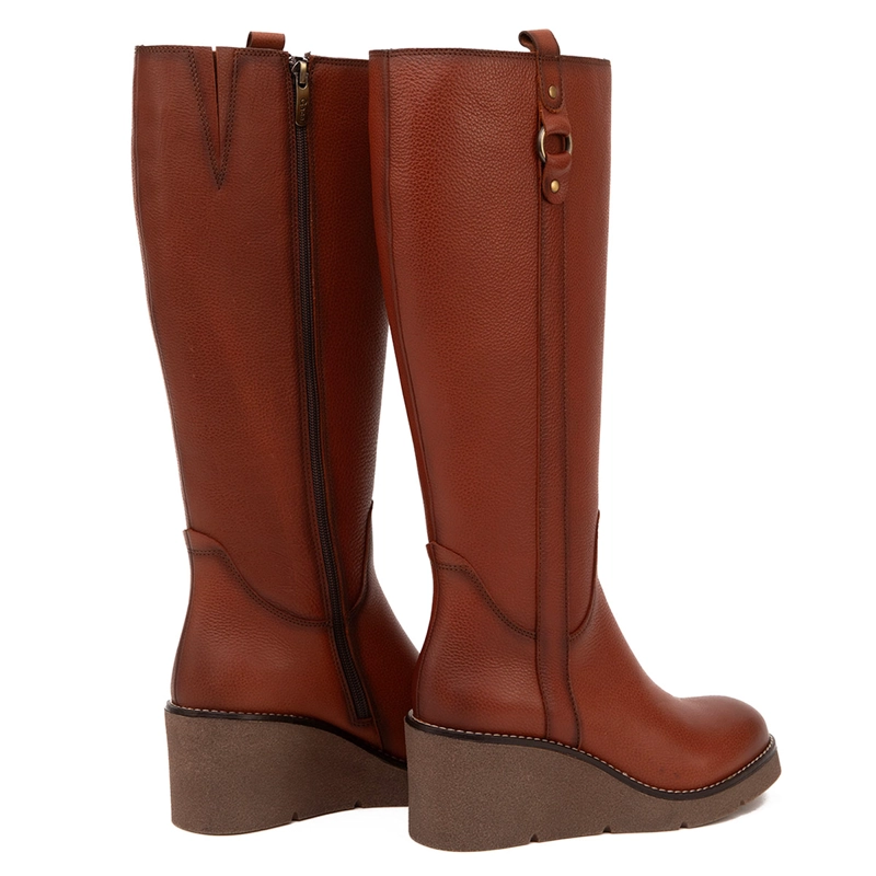BOTAS MUJER GACEL CAFÉ LEDY CUERO - 4