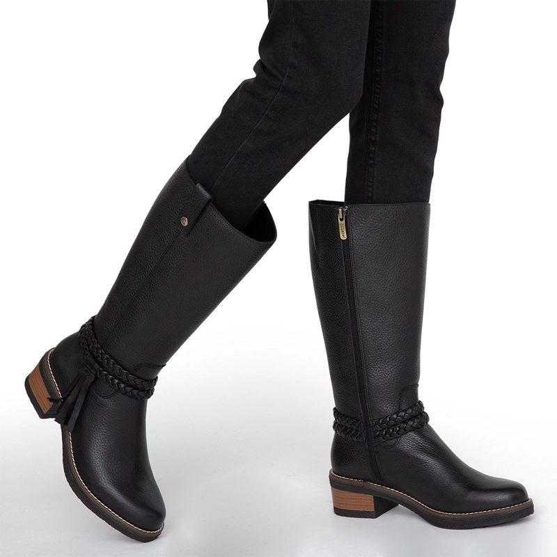 BOTAS MUJER GACEL NEGRO MIKA CUERO - 2