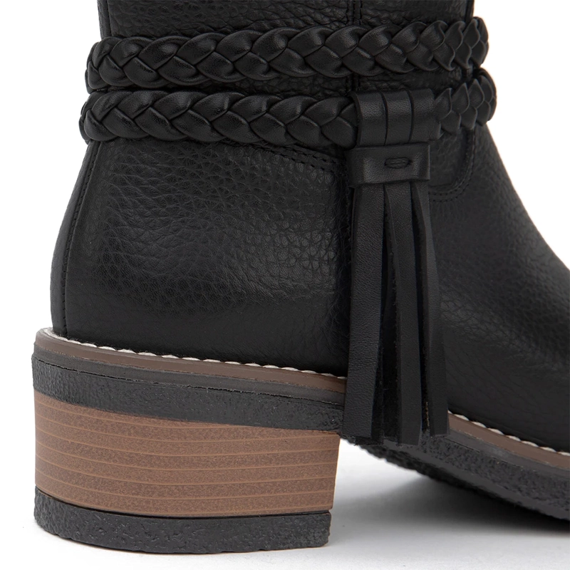 BOTAS MUJER GACEL NEGRO MIKA CUERO - 5