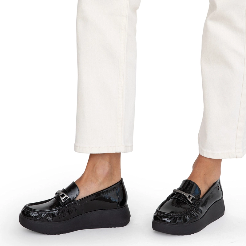 MOCASINES MUJER GACEL NEGRO LYDIA CUERO - 2