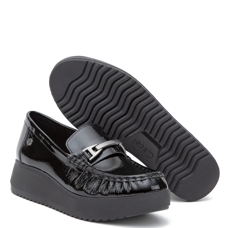 MOCASINES MUJER GACEL NEGRO LYDIA CUERO - 5