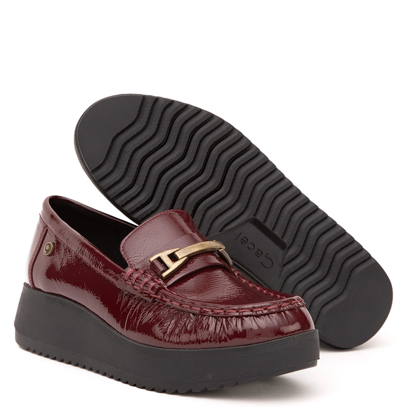 MOCASINES MUJER GACEL BURDEO LYDIA CUERO - 5