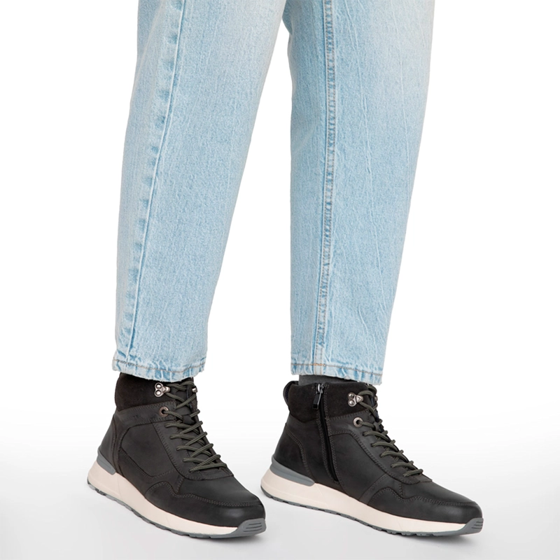 ZAPATILLAS HOMBRE GUANTE CASUALES GRIS KIOTO CUERO - 2