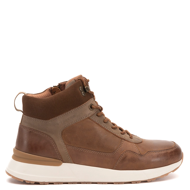 ZAPATILLAS HOMBRE GUANTE CASUALES CAMEL KIOTO CUERO - 1