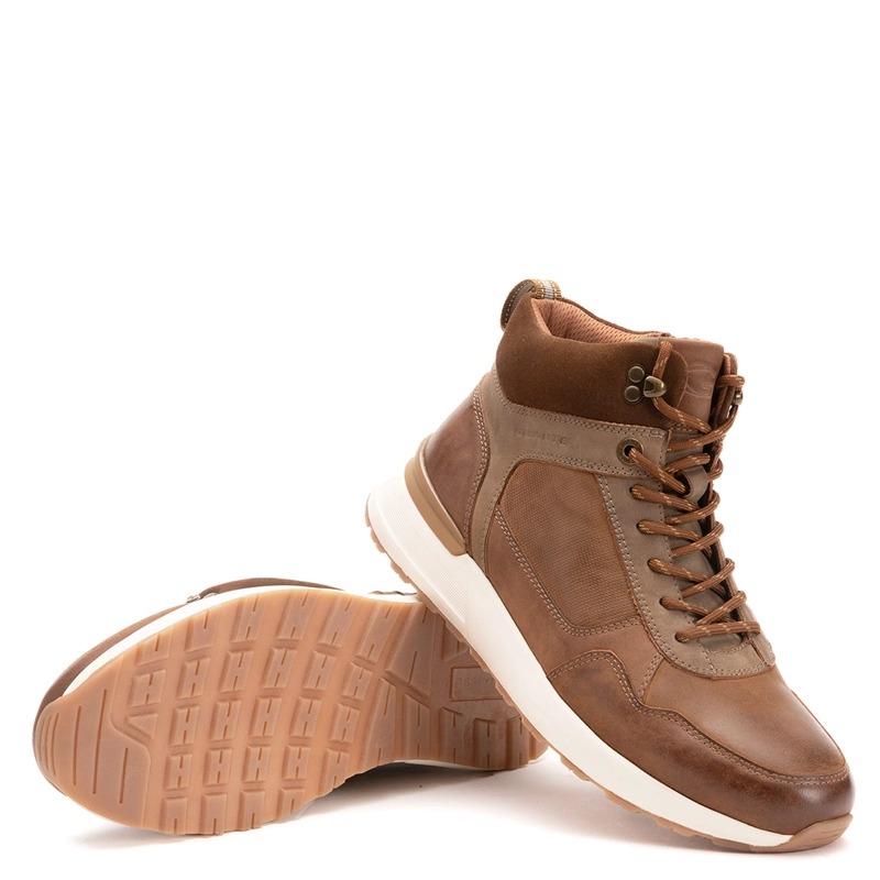 ZAPATILLAS HOMBRE GUANTE CASUALES CAMEL KIOTO CUERO - 5