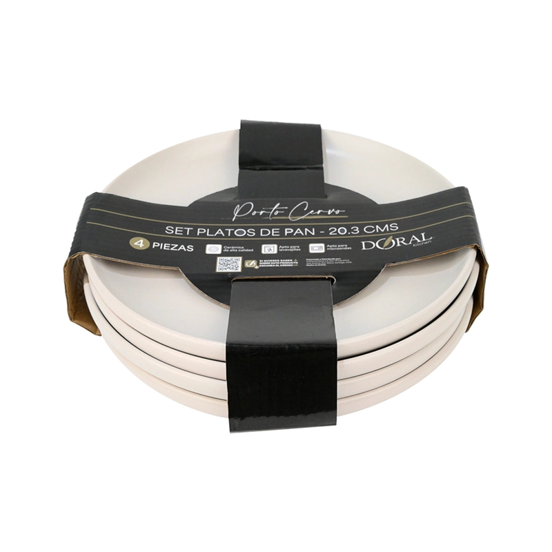 SET 4 PLATO PAN DORAL PORTO SERVO BLANCO - 4