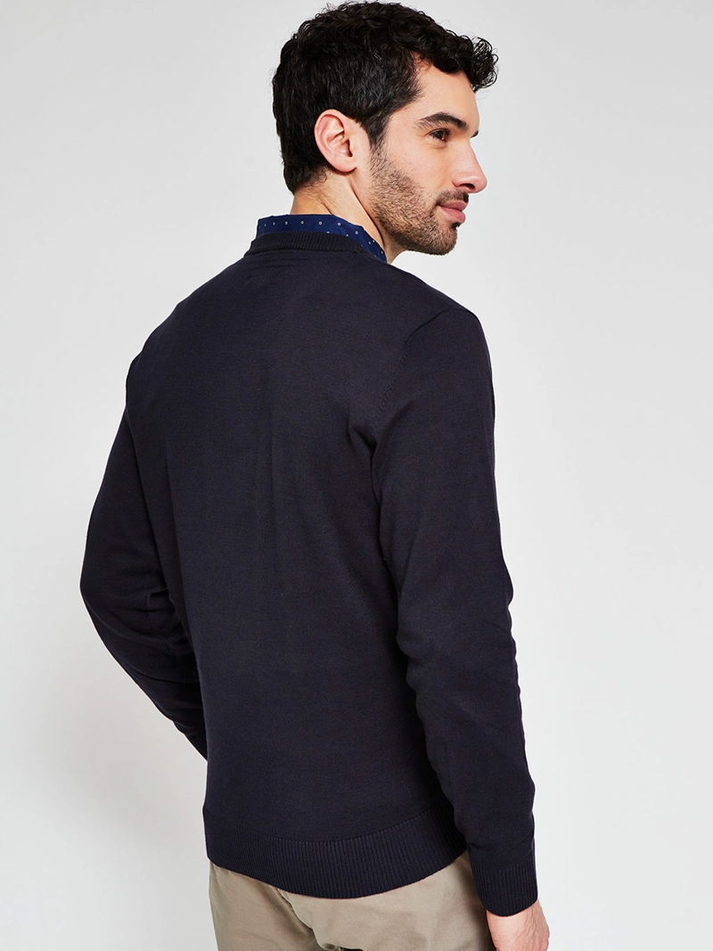 SWEATER HOMBRE KENNETH STEVENS ALGODÓN CUELLO REDONDO BÁSICO - 2