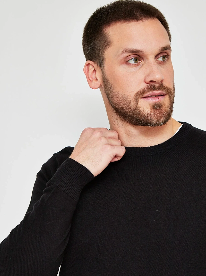 SWEATER HOMBRE KENNETH STEVENS ALGODÓN CUELLO REDONDO BÁSICO - 3